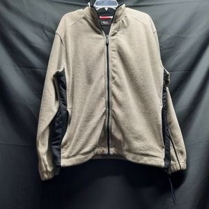 Izod Max Air FX Fleece Full Zip Gray Black Jacket XL